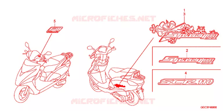 AUTOCOLLANTS Honda SCOOTER 110 SPACY 2013  SCR1104WHD