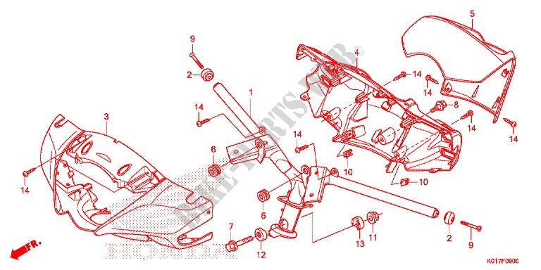 GUIDON   CARENAGE pour Honda SH 125 ABS SPECIAL 2F de 2013