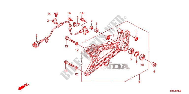 BRAS OSCILLANT pour Honda SH 125 ABS SPECIAL 3ED de 2013
