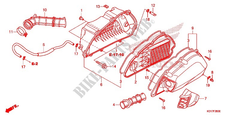 FILTRE A AIR pour Honda SH 125 ABS SPECIAL 3ED de 2013