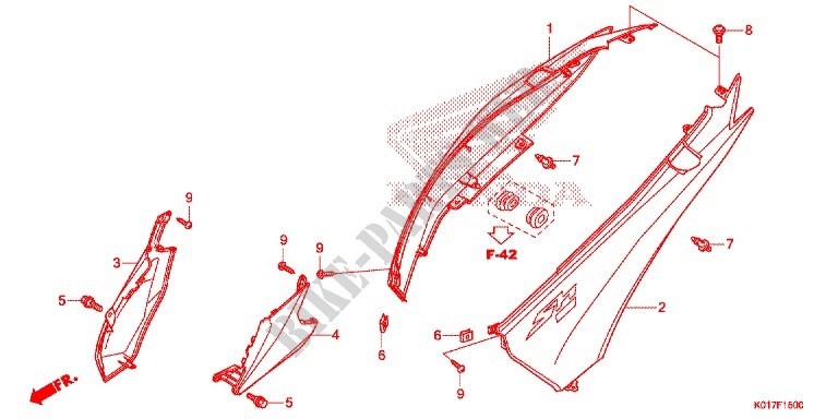 CARENAGE ARRIERE pour Honda SH 125 ABS SPECIAL 3F de 2013