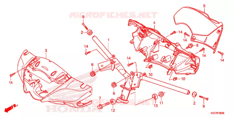 GUIDON - CARENAGE Honda SCOOTER 125 SH 2013  SH125AD