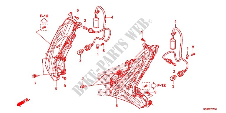 CLIGNOTANT AVANT pour Honda SH 125 ABS STANDARD de 2013