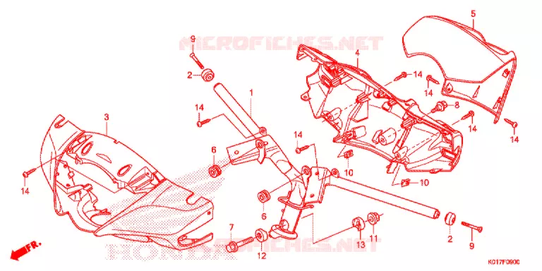 GUIDON - CARENAGE Honda SCOOTER 125 SH 2013  SH125ADD