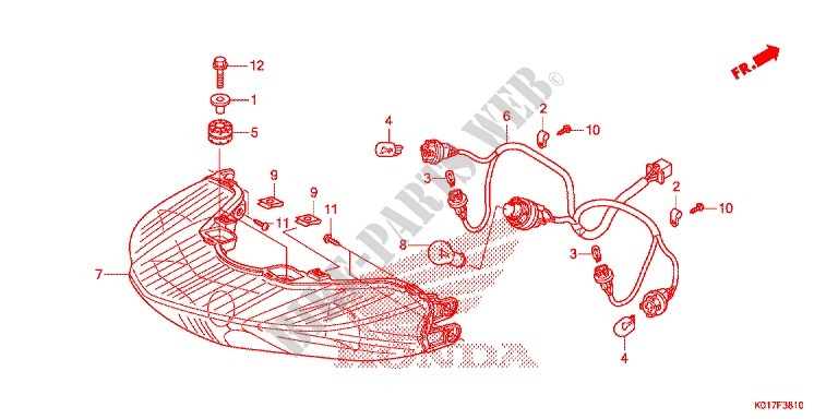 FEUX ARRIERE pour Honda SH 125 ABS D STANDARD de 2013