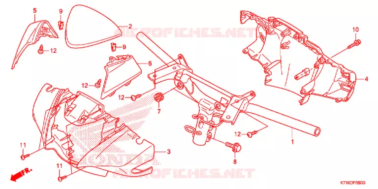 GUIDON - CARENAGE Honda SCOOTER 300 SH 2013  SH300AD