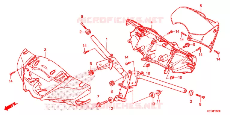 GUIDON - CARENAGE Honda SCOOTER 150 SH 2013  SH150AD