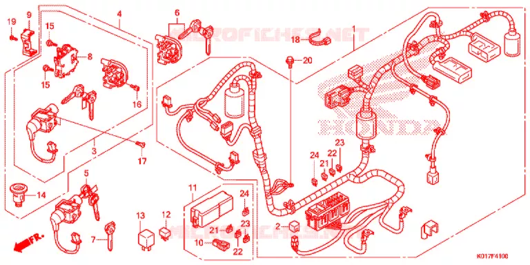 FAISCEAU DES FILS Honda SCOOTER 150 SH 2013  SH150AD