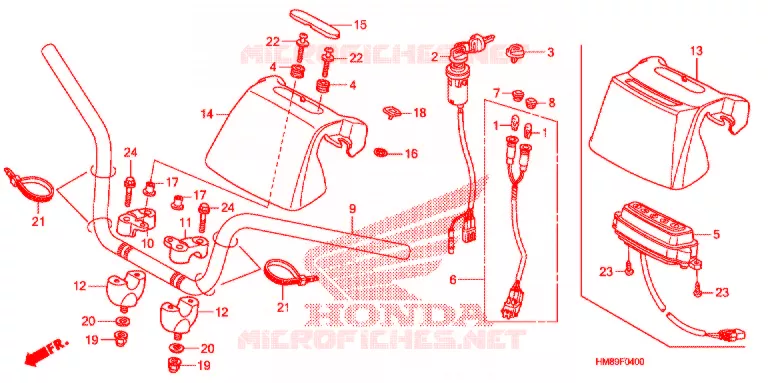 GUIDON Honda ATV 250 FOURTRAX 2012  TRX250TEC