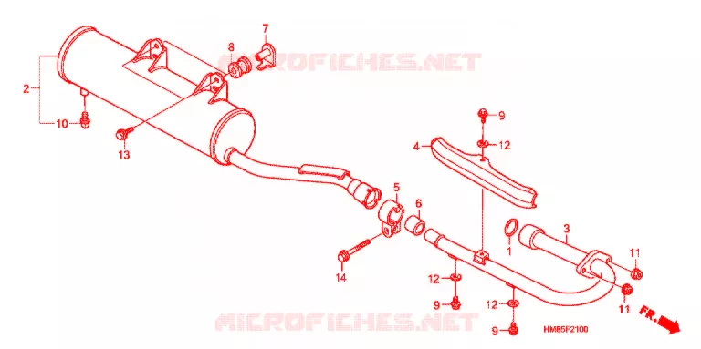 SILENCIEUX D'ECHAPPEMENT Honda ATV 250 FOURTRAX 2012  TRX250TEC
