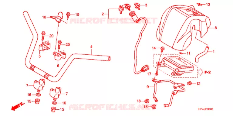 GUIDON Honda ATV 420 FOURTRAX 2011  TRX420FEB