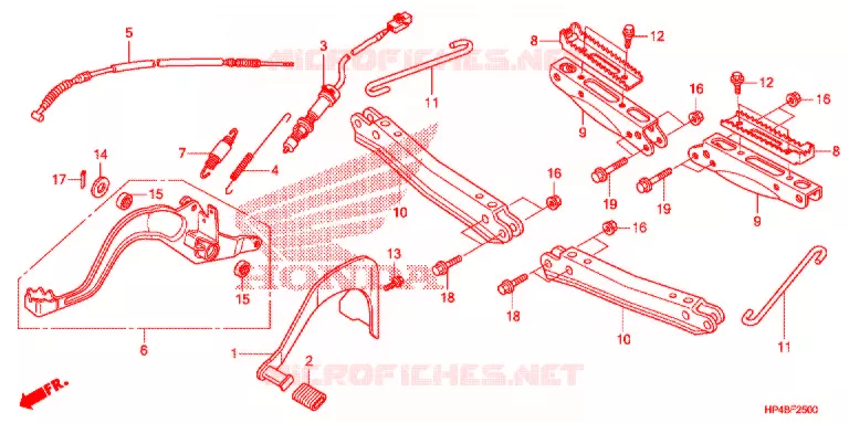 PEDALE - REPOSE PIED Honda ATV 420 FOURTRAX 2011  TRX420FMB