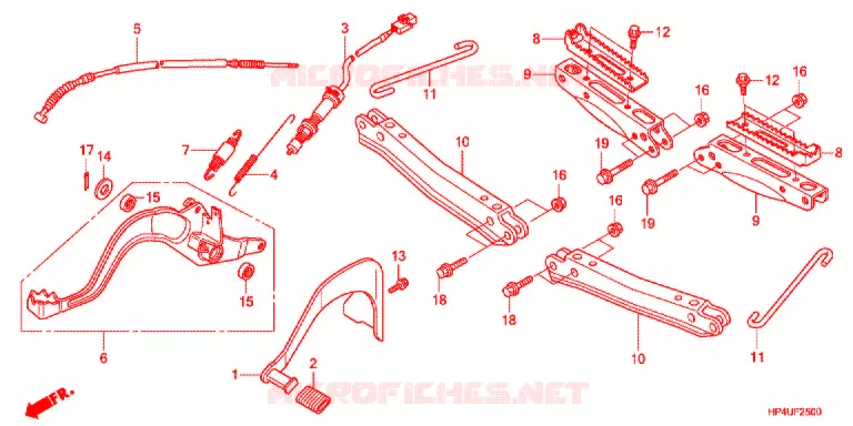 PEDALE - REPOSE PIED Honda ATV 420 FOURTRAX 2011  TRX420FMB