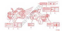 ETIQUETTE DE PRECAUTIONS pour Honda FOURTRAX 420 RANCHER 4X4 AT PS de 2013