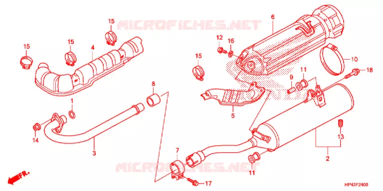 SILENCIEUX D'ECHAPPEMENT Honda ATV 420 FOURTRAX 2013  TRX420FPED