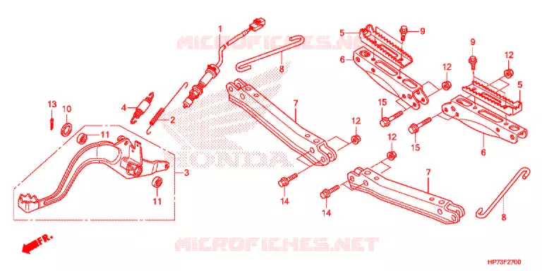 PEDALE - REPOSE PIED Honda ATV 420 FOURTRAX 2013  TRX420FAD