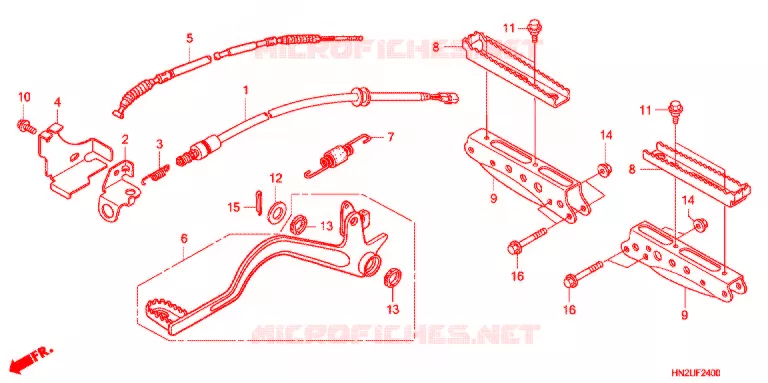 PEDALE - REPOSE PIED Honda ATV 500 FOURTRAX 2013  TRX500FAD