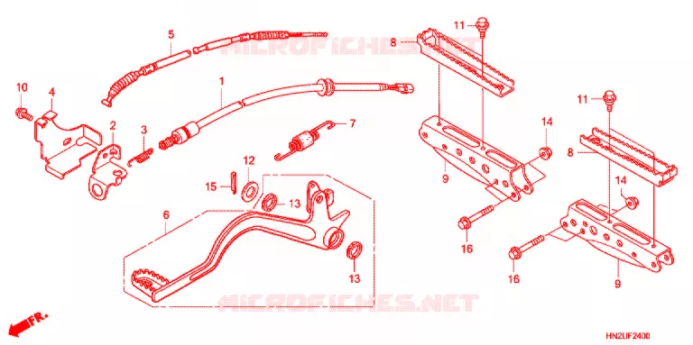 PEDALE - REPOSE PIED Honda ATV 500 FOURTRAX 2013  TRX500FPAD