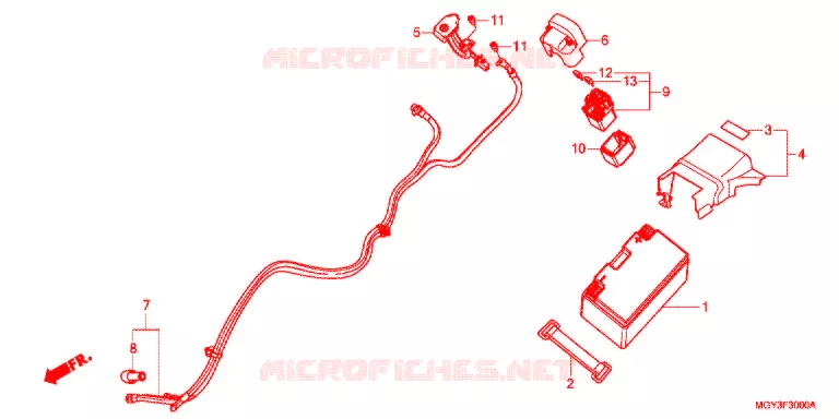 BATTERIE Honda MOTO 800 CROSSRUNNER 2013  VFR800XD