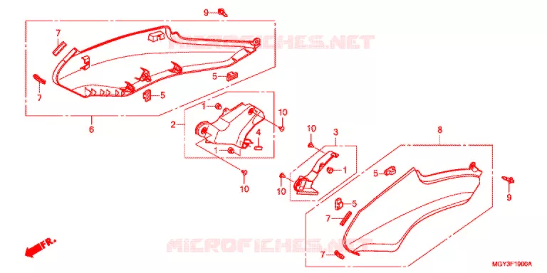 COUVERCLES LATERAUX Honda MOTO 800 CROSSRUNNER 2014  VFR800XD