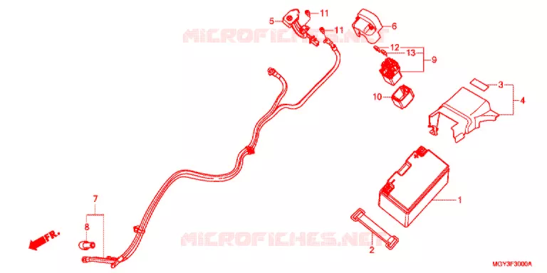 BATTERIE Honda MOTO 800 CROSSRUNNER 2014  VFR800XD