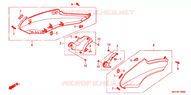 COUVERCLES LATERAUX Honda MOTO 800 CROSSRUNNER 2014  VFR800XD