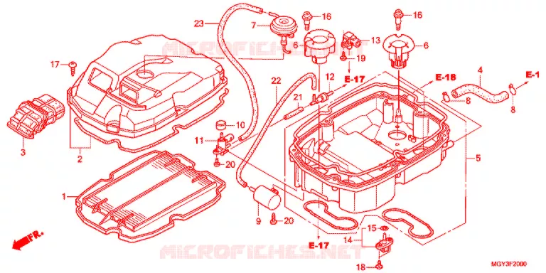 FILTRE A AIR Honda MOTO 800 CROSSRUNNER 2014  VFR800XD