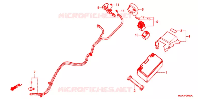 BATTERIE Honda MOTO 800 CROSSRUNNER 2014  VFR800XD