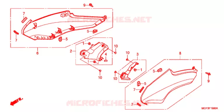 COUVERCLES LATERAUX Honda MOTO 800 CROSSRUNNER 2014  VFR800XD