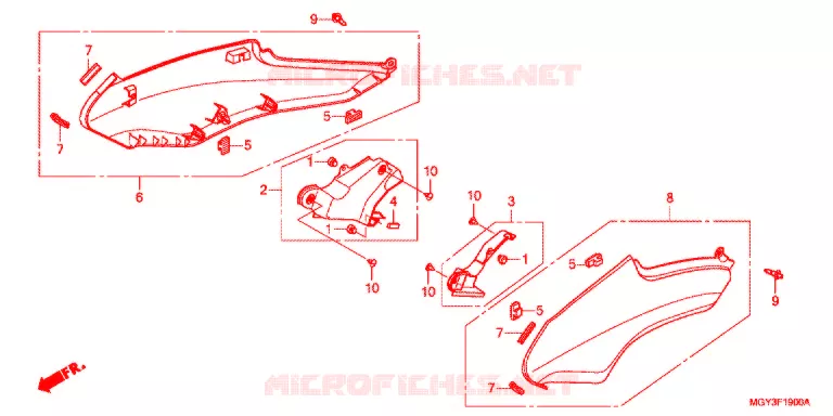 COUVERCLES LATERAUX Honda MOTO 800 CROSSRUNNER 2014  VFR800XD