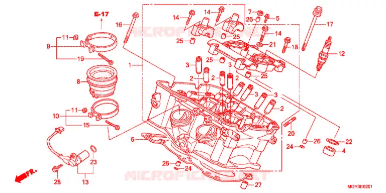 CULASSE (ARRIERE) Honda MOTO 800 CROSSRUNNER 2014  VFR800XD