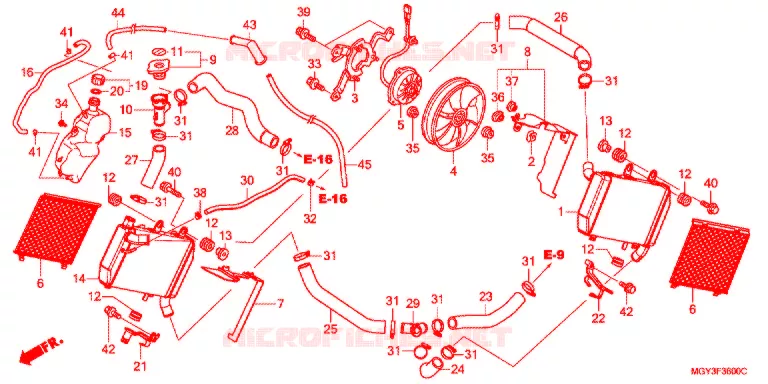RADIATEUR Honda MOTO 800 CROSSRUNNER 2013  VFR800XD