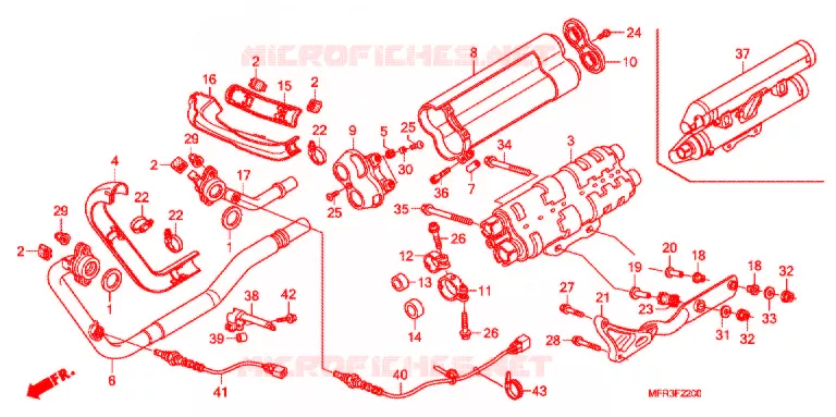 SILENCIEUX D'ECHAPPEMENT Honda MOTO 1300 VT 2010  VT1300CXA