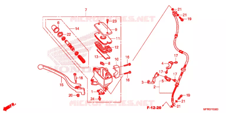MAITRE CYLINDRE DE FREIN AVANT (VT1300CR) Honda MOTO 1300 VT 2013  VT1300CRD