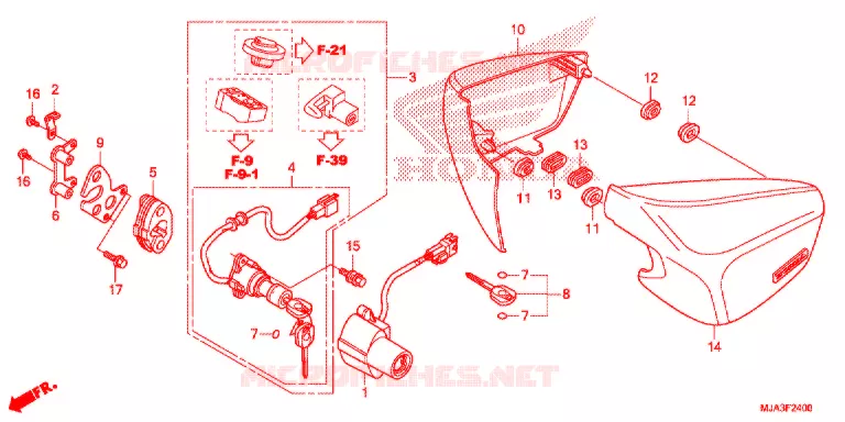 COUVERCLES LATERAUX (VT750C/C2S/CA/CS) Honda MOTO 750 SHADOW 2013  VT750C2SD