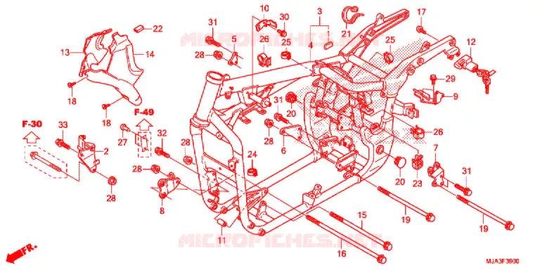 CADRE (VT750C/C2S/CA/CS) Honda MOTO 750 SHADOW 2013  VT750C2SD