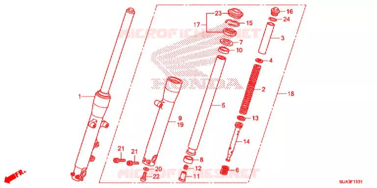 FOURCHE (VT750C2S) Honda MOTO 750 SHADOW 2013  VT750C2SD