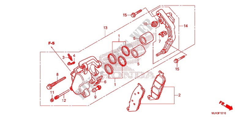 ETRIER DE FREIN AVANT (VT750C/CA) pour Honda SHADOW VT 750 AERO ABS GRAY de 2013