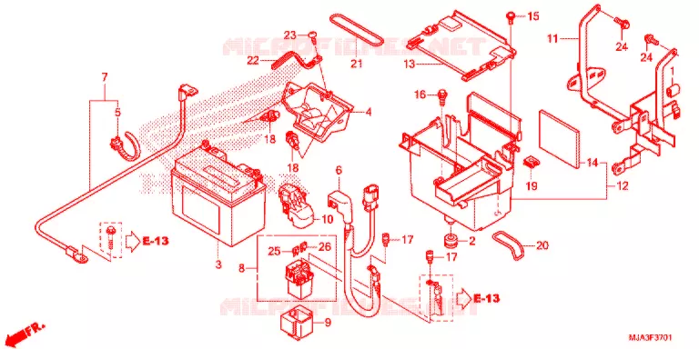 BATTERIE (VT750C2S/CS) Honda MOTO 750 SHADOW 2013  VT750CSD