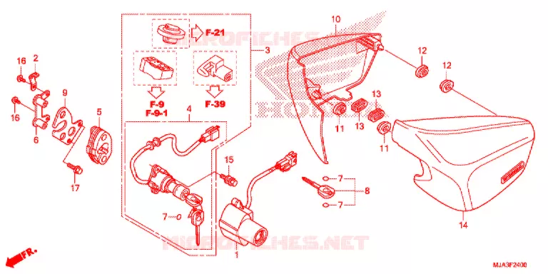 COUVERCLES LATERAUX (VT750C/C2S/CA/CS) Honda MOTO 750 SHADOW 2013  VT750CSD