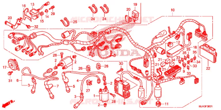 FAISCEAU DES FILS (VT750CS/C2S) Honda MOTO 750 SHADOW 2013  VT750CSD