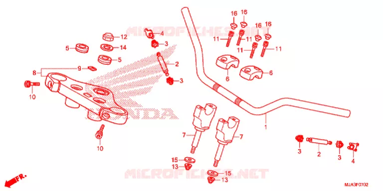 GUIDON (VT750S) Honda MOTO 750 VT 2013  VT750SD