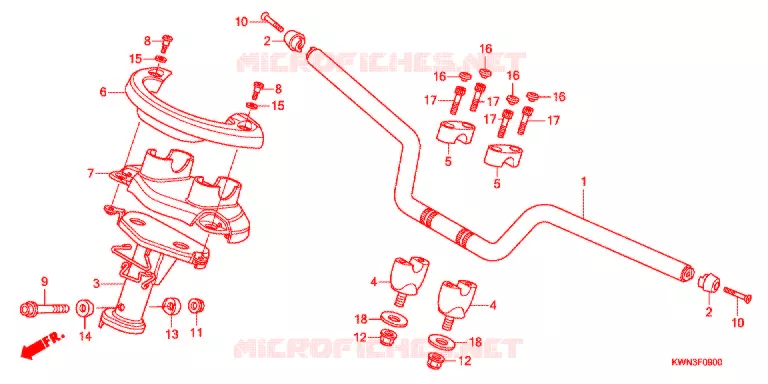 GUIDON - CARENAGE Honda SCOOTER 125 PCX 2013  WW125D