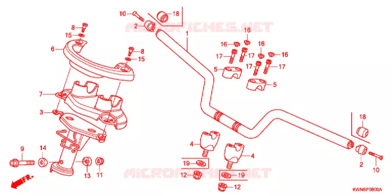 GUIDON - CARENAGE Honda SCOOTER 125 PCX 2011  WW125SB