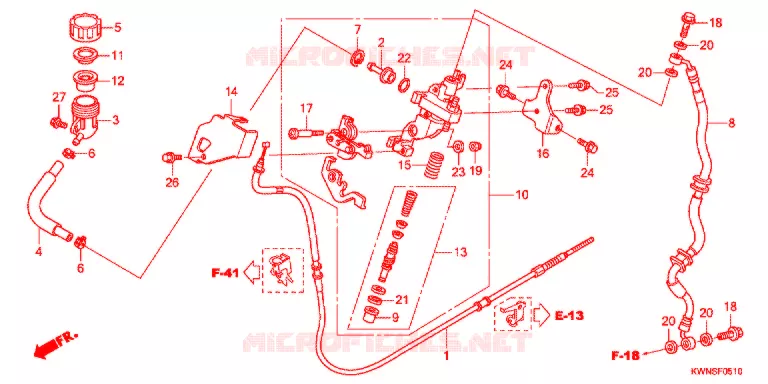 MAITRE-CYLINDRE DE FREIN (CBS) Honda SCOOTER 125 PCX 2014  WW125SD