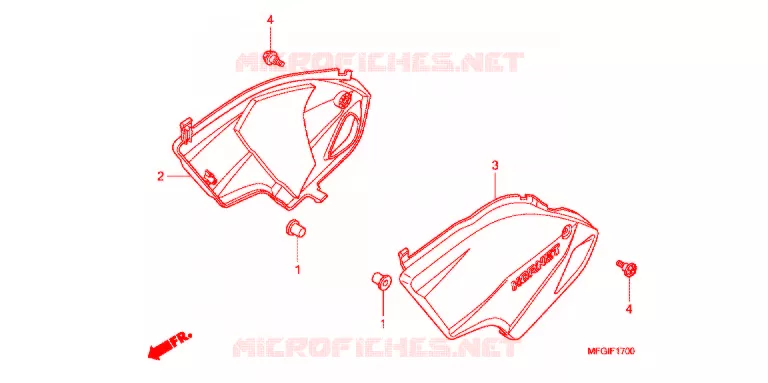 COUVERCLES LATERAUX Honda MOTO 600 HORNET 2010  CB600FA3A