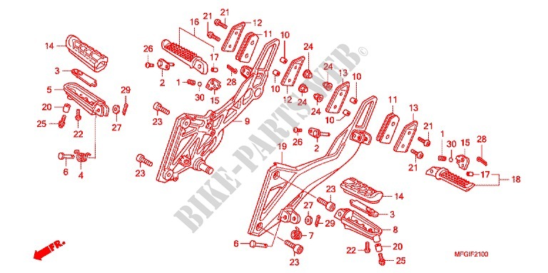 REPOSE PIED pour Honda CB 600 F HORNET ABS 34HP de 2010