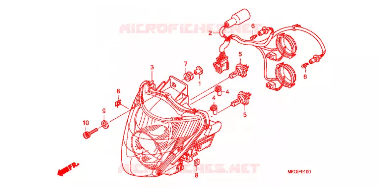 PHARE (1) Honda MOTO 600 HORNET 2010  CB600FA3A