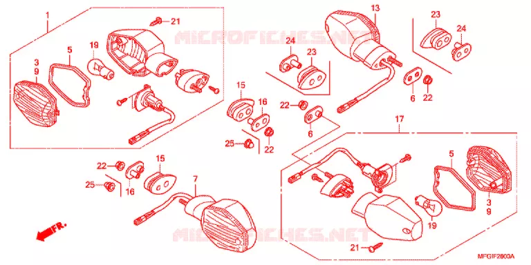 CLIGNOTANT Honda MOTO 600 HORNET 2010  CB600FA3A