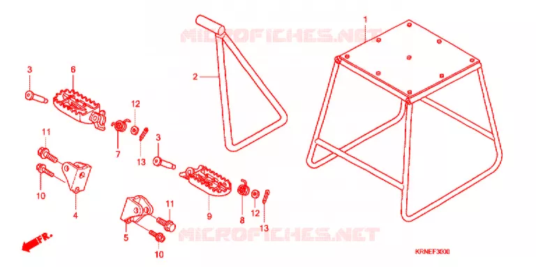 BEQUILLE - REPOSE PIEDS Honda MOTO 250 CRF 2011  CRF250RB